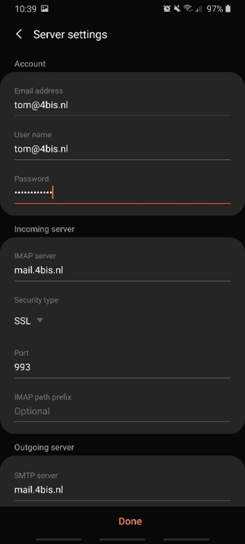 emailbox configureren android mail stap 7 hosting nederland