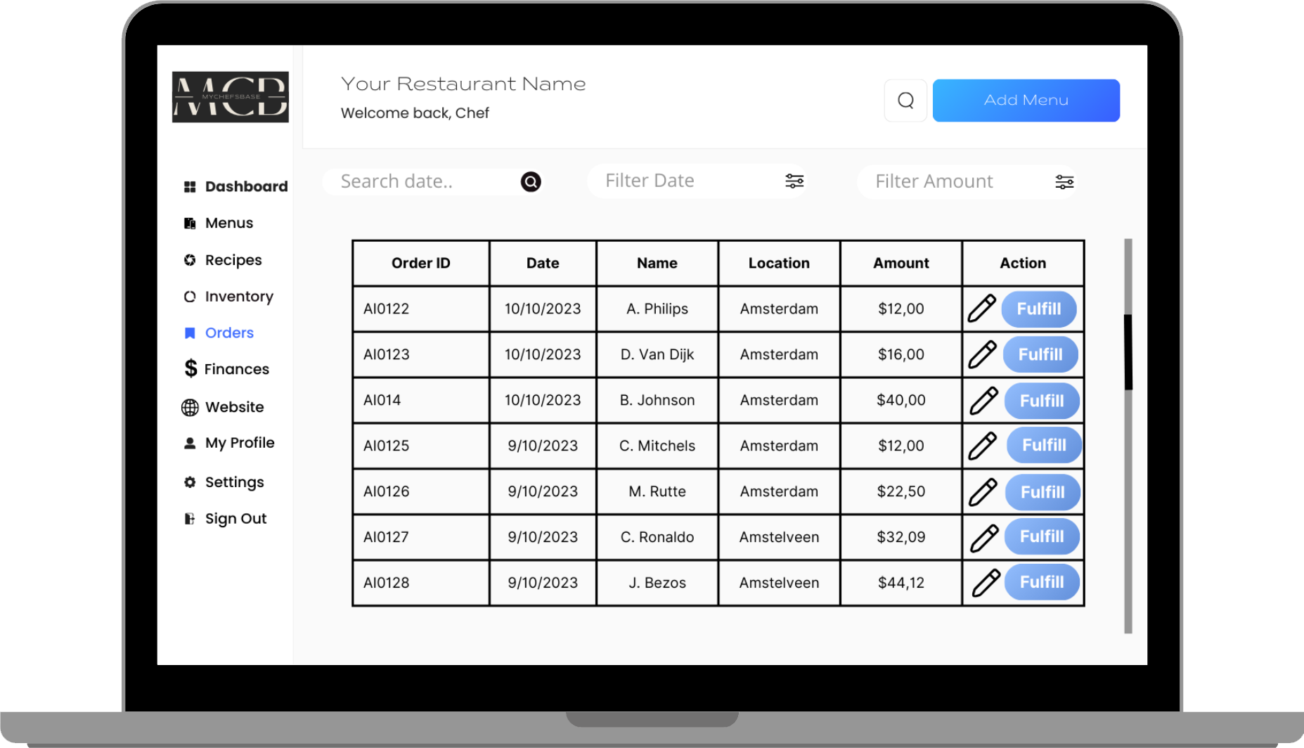 Orders: Seamlessly manage customer orders to enhance service speed and improve customer satisfaction in your restaurant.