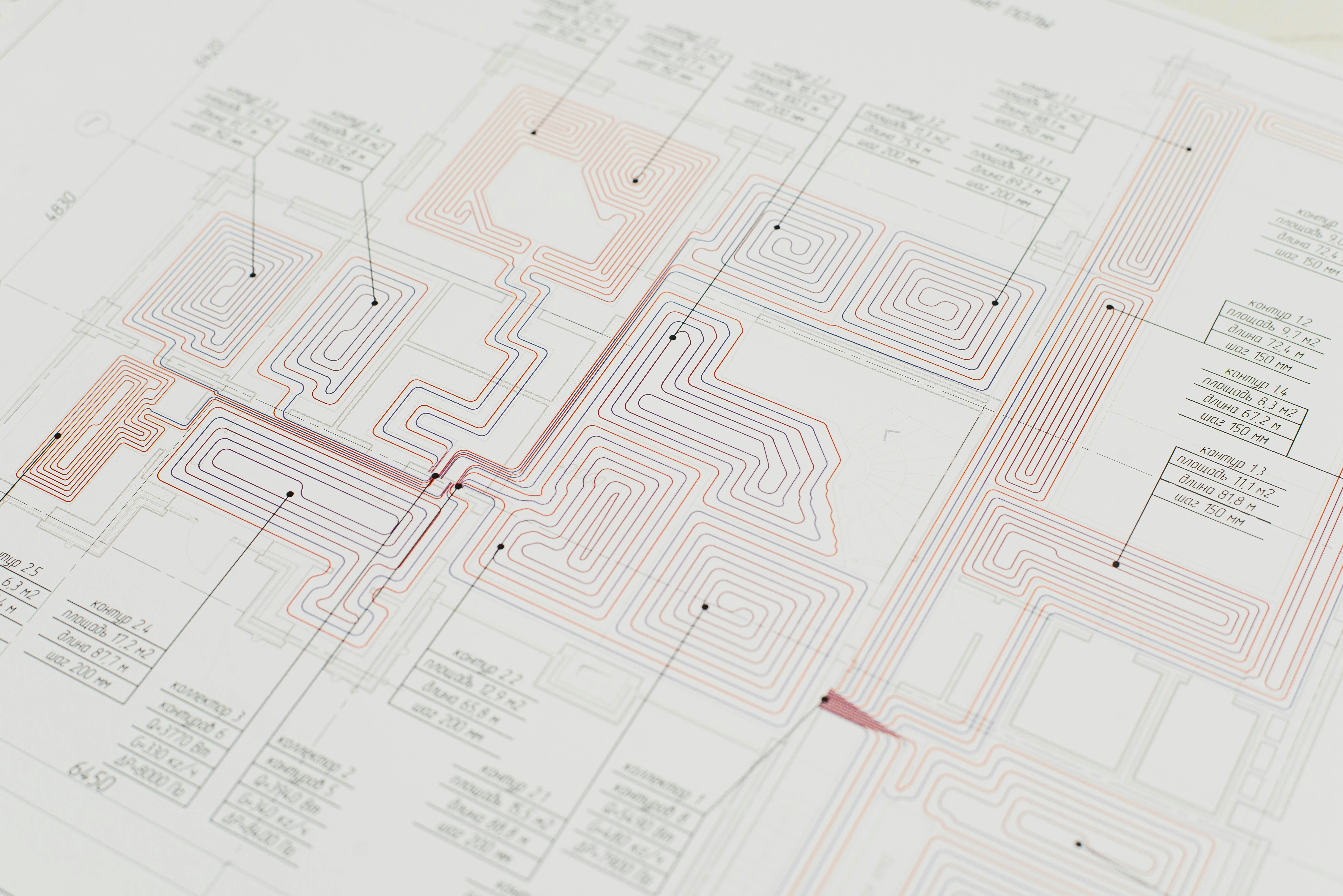 AI-gegenereerd vloerverwarmingslegplan voorbeeld