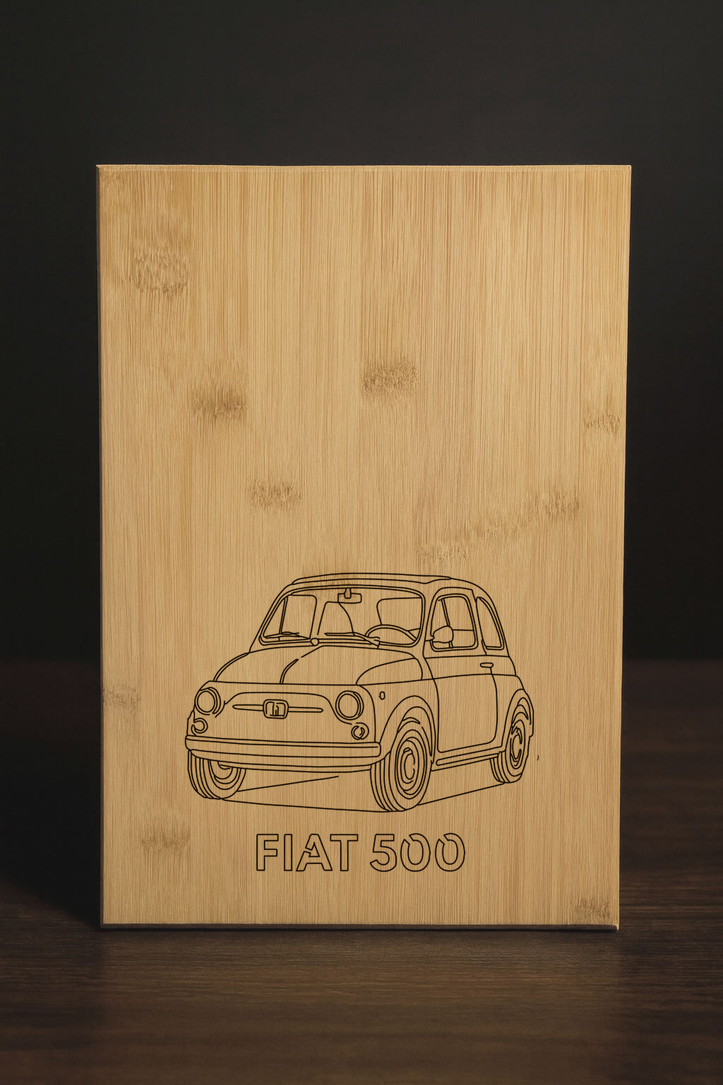 Personalized Bamboo Serving Board with Fiat 500 Engraving – Custom Charcuterie & Cheese Board Gift - Buy Online