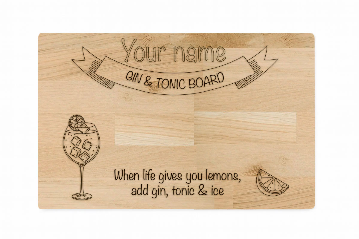 Personalized Engraved Gin&Tonic Serving Board – The Perfect Custom Gift! — gallery 2