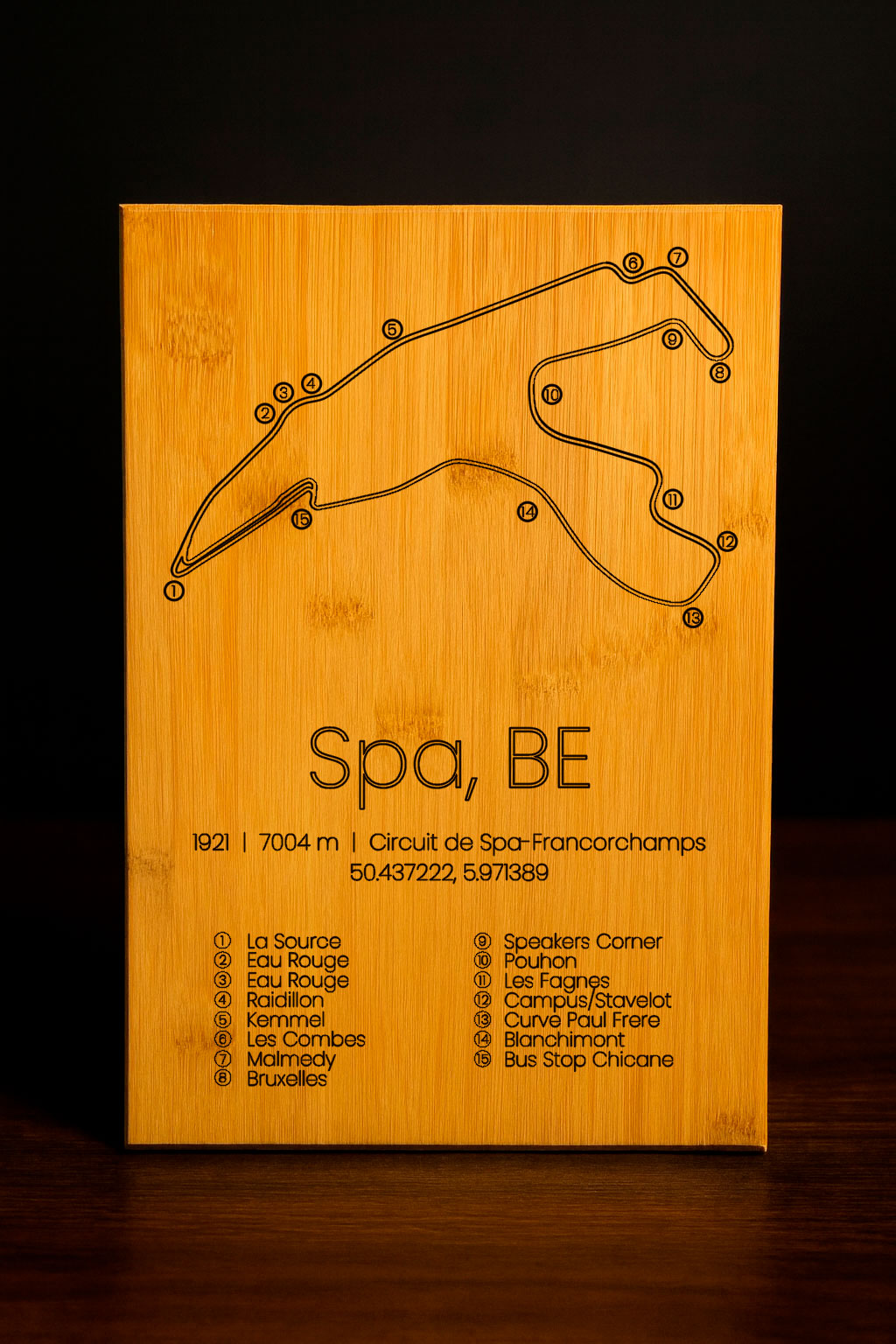 Spa-Francorchamps Track Map Keepsake & Serving Board - Buy Online