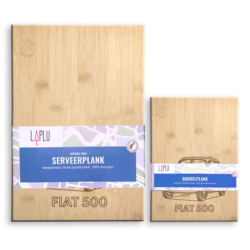 Personalized Bamboo Serving Board with Fiat 500 Engraving – Custom Charcuterie & Cheese Board Gift — gallery 1