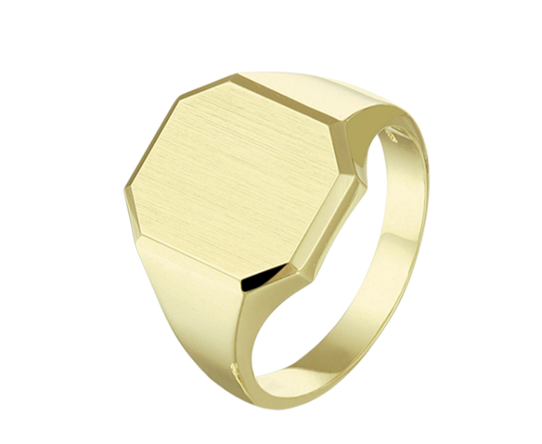 14krt massief gouden zegelring 