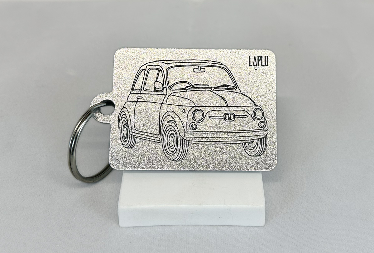 Keychain - Classic Fiat 500, silver colored - Buy Online