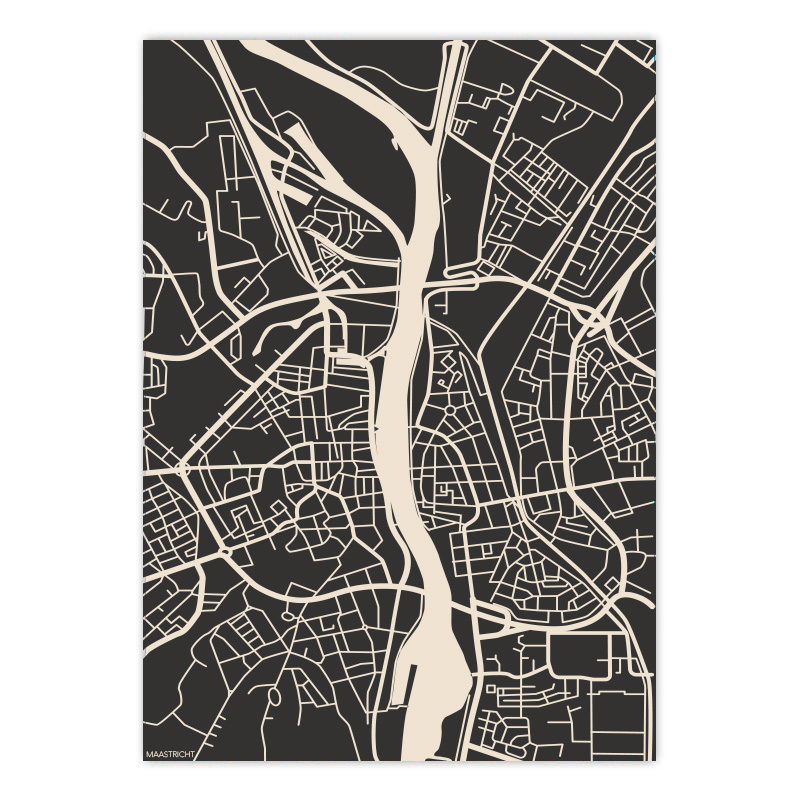 Map Maastricht Black-White - Buy Online