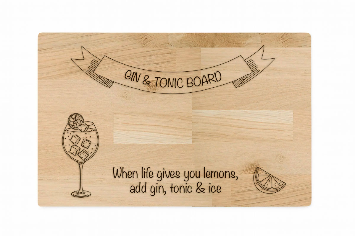 Personalized Engraved Gin&Tonic Serving Board – The Perfect Custom Gift! — gallery 1