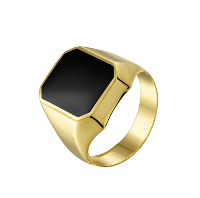 14krt gouden zegelring met onyx